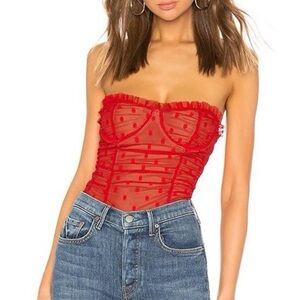 Majorelle red polka dot bodysuit